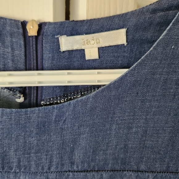 Blue Chambray Dress with Bell Sleeves - Picture 3 of 11